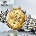 Men Watch Top Luxury Brand JSDUN 8750 Men Automatic Mechanical WristWatch   Fashion Business Stainless Steel Strap Hand Clock